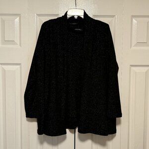 Nally & Millie Black Metallic Swing Tank Cardigan Set - Size Large/XLarge